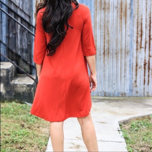 Burnt Orange Shift Dress - Picture 4 of 4